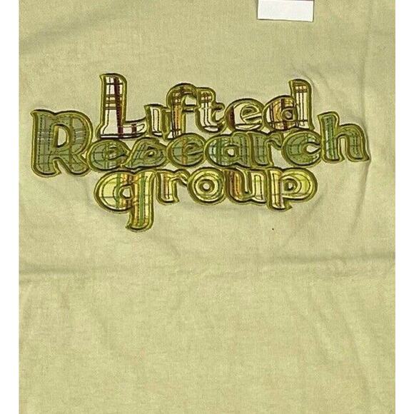 NWT LRG Lifted Research Group Cream Color Graphic T-Shirt Sz Large Embroidered - Picture 9 of 9